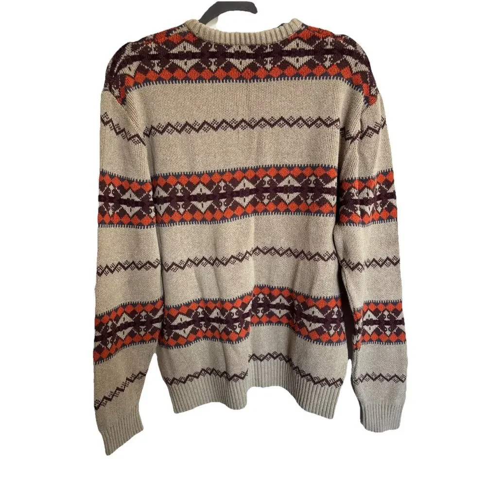 Cotton On Men’s Crew Neck Sweater Sz M Aztec Print 100% Cotton Outdoors Preppy